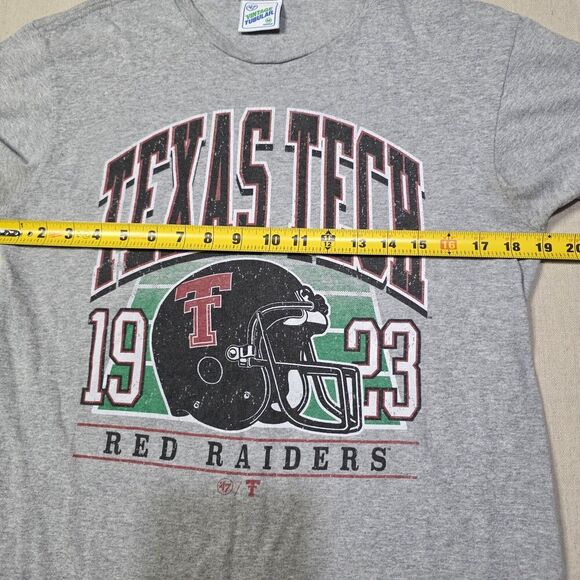 47 vintage tubular Texas Tech Red Raiders Football Tee Shirt Size Medium Flawed - Picture 7 of 8